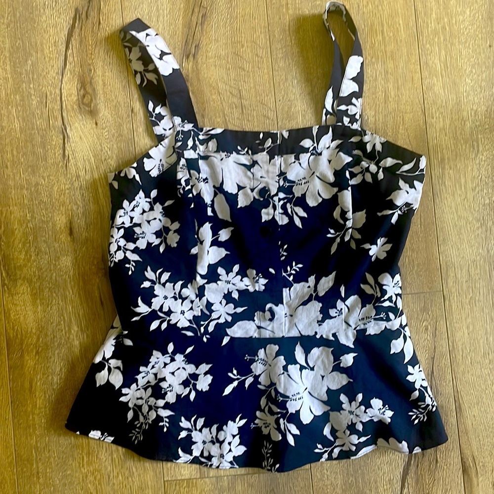 Michael Kors Navy & white dress tank top size medium
